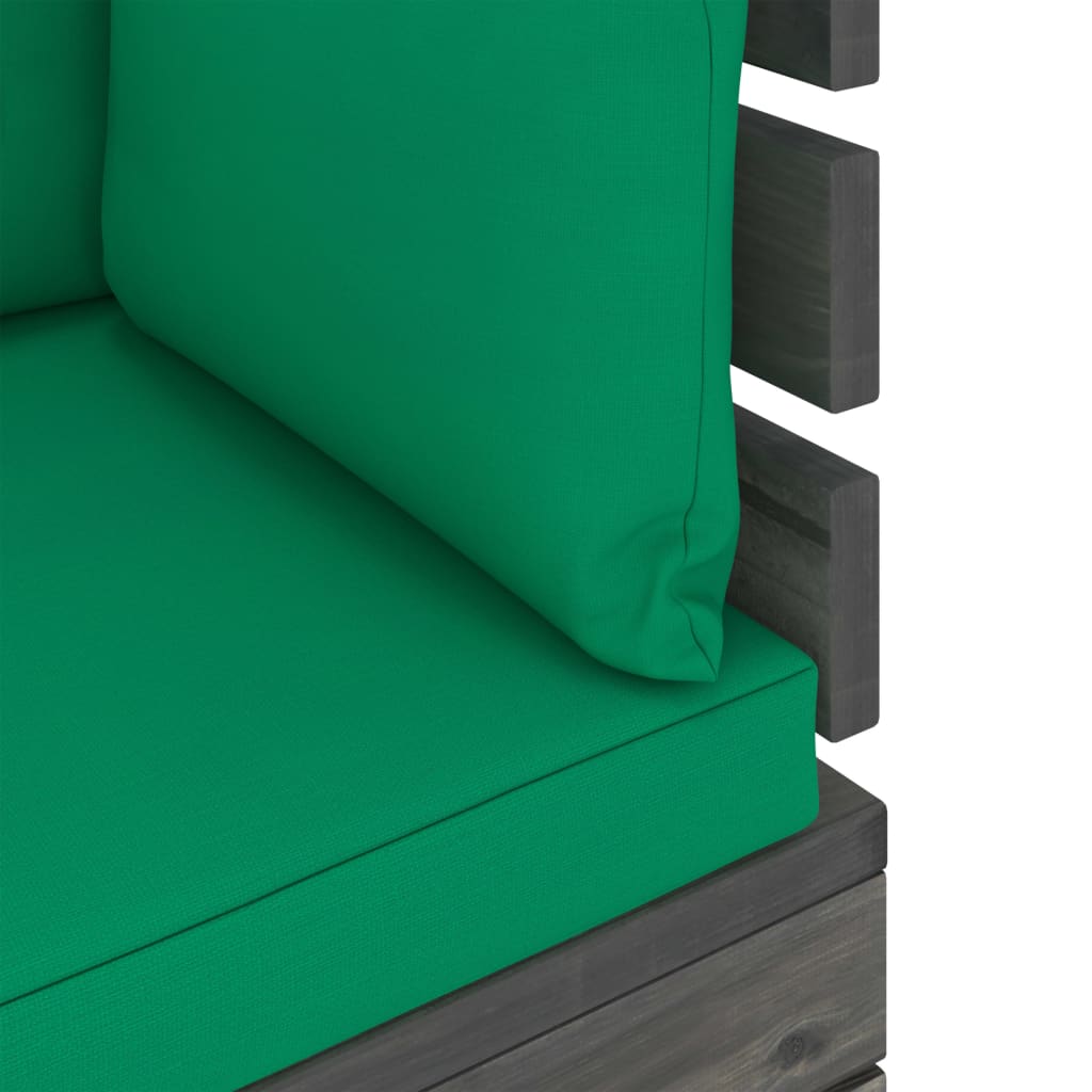 Salon de jardin palette meuble d'extérieur ensemble de mobilier 6 pièces avec coussins bois de pin massif