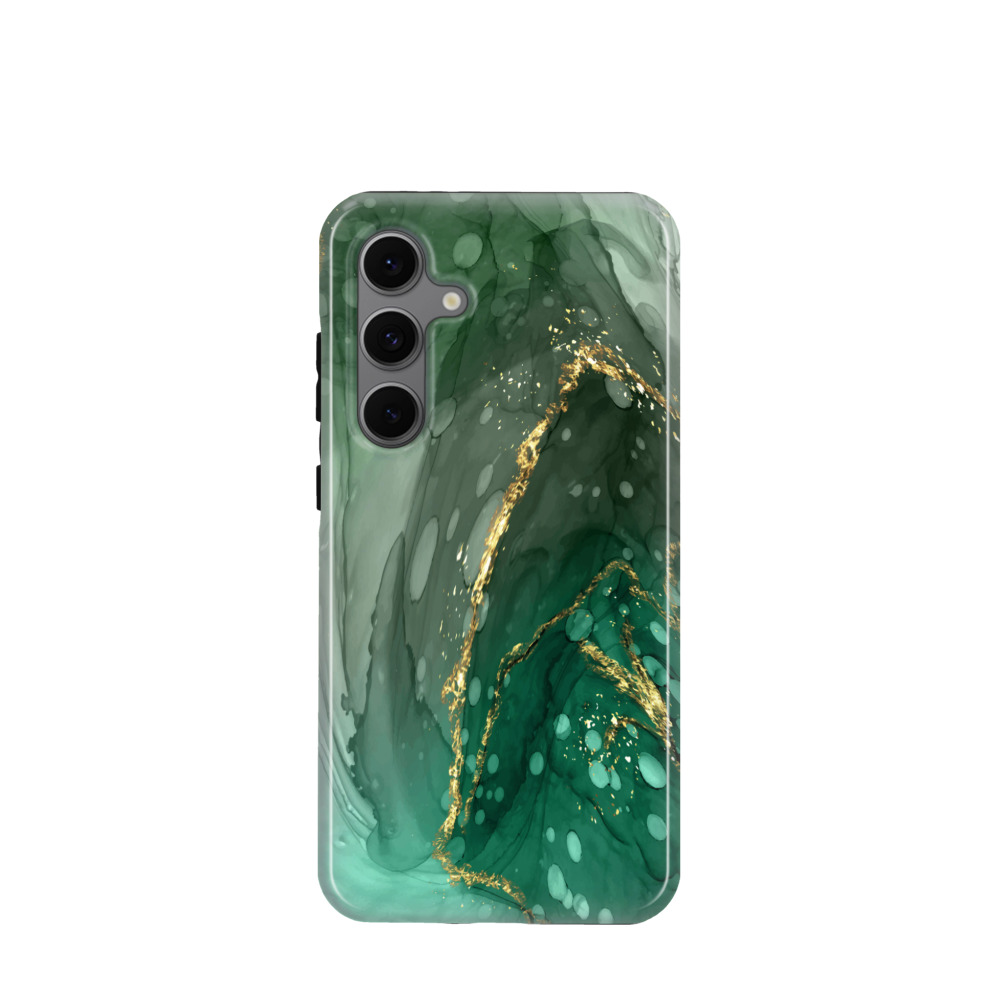 Samsung Galaxy S24 FE Hybrid (Kunststoff / Gummi) Hülle Marmor Marble 7 - Grün