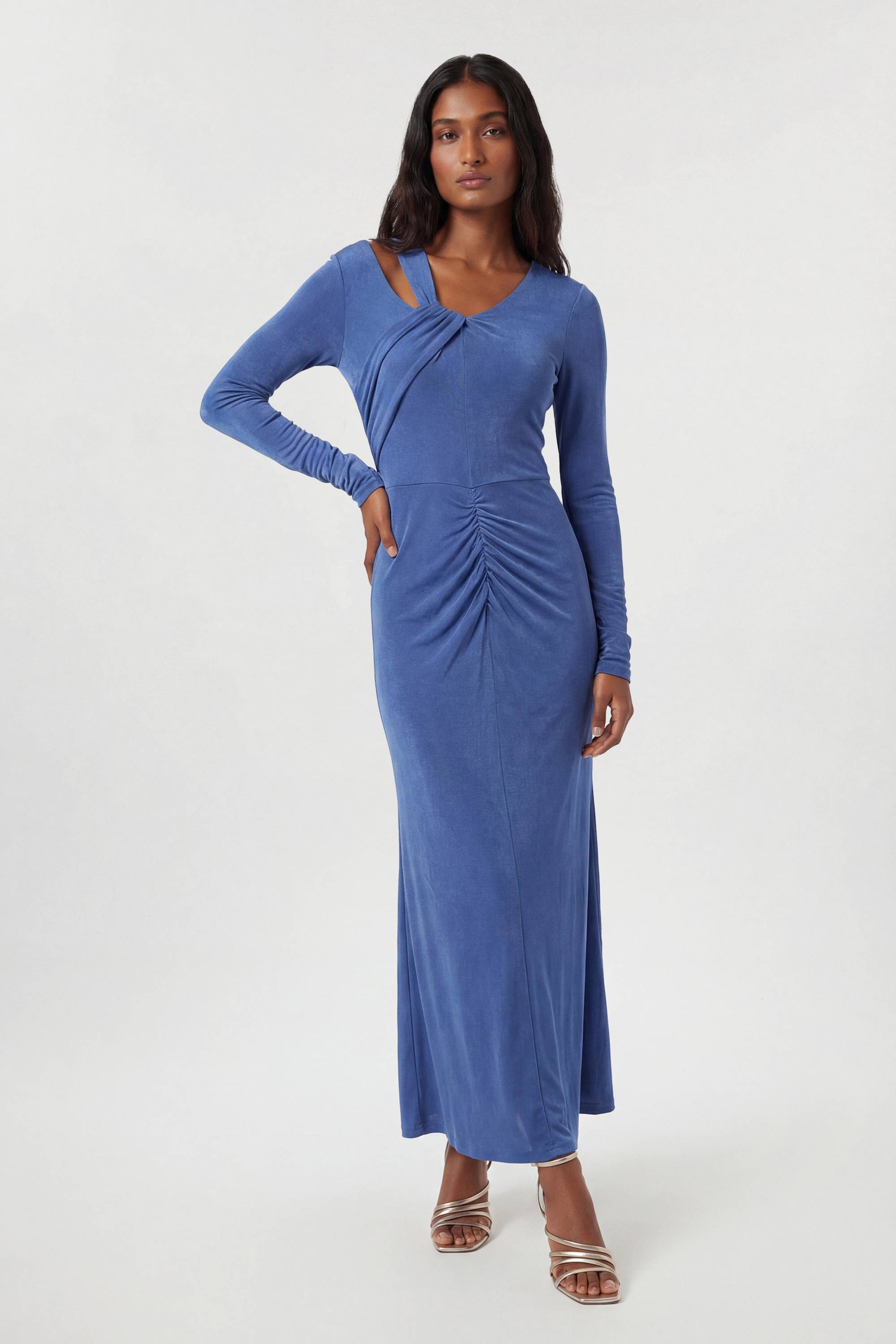 KarenMillen Robe Longue En Crêpe Fluide Avec Détail Torsadé