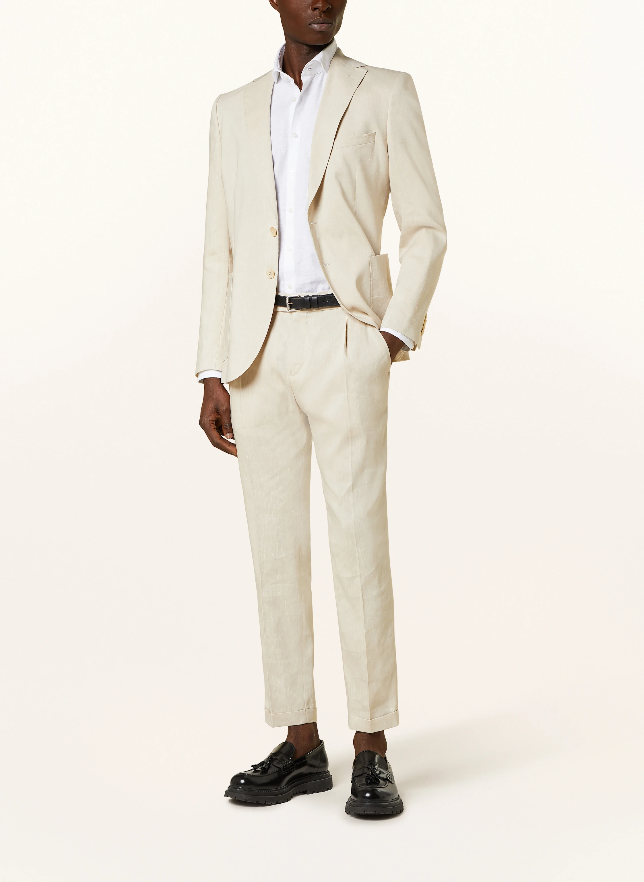 PAUL Anzughose Extra Slim Fit mit Leinen