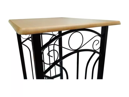 Ensemble de table à dîner Bois brun roux avec noir Acier
