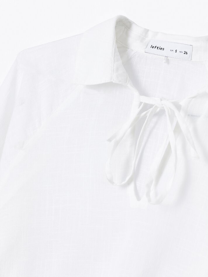 Camisa rústica de manga comprida - Branca