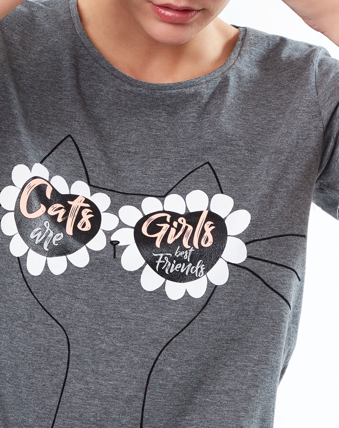 Etam Haut de pyjama Diana à motif anthracite