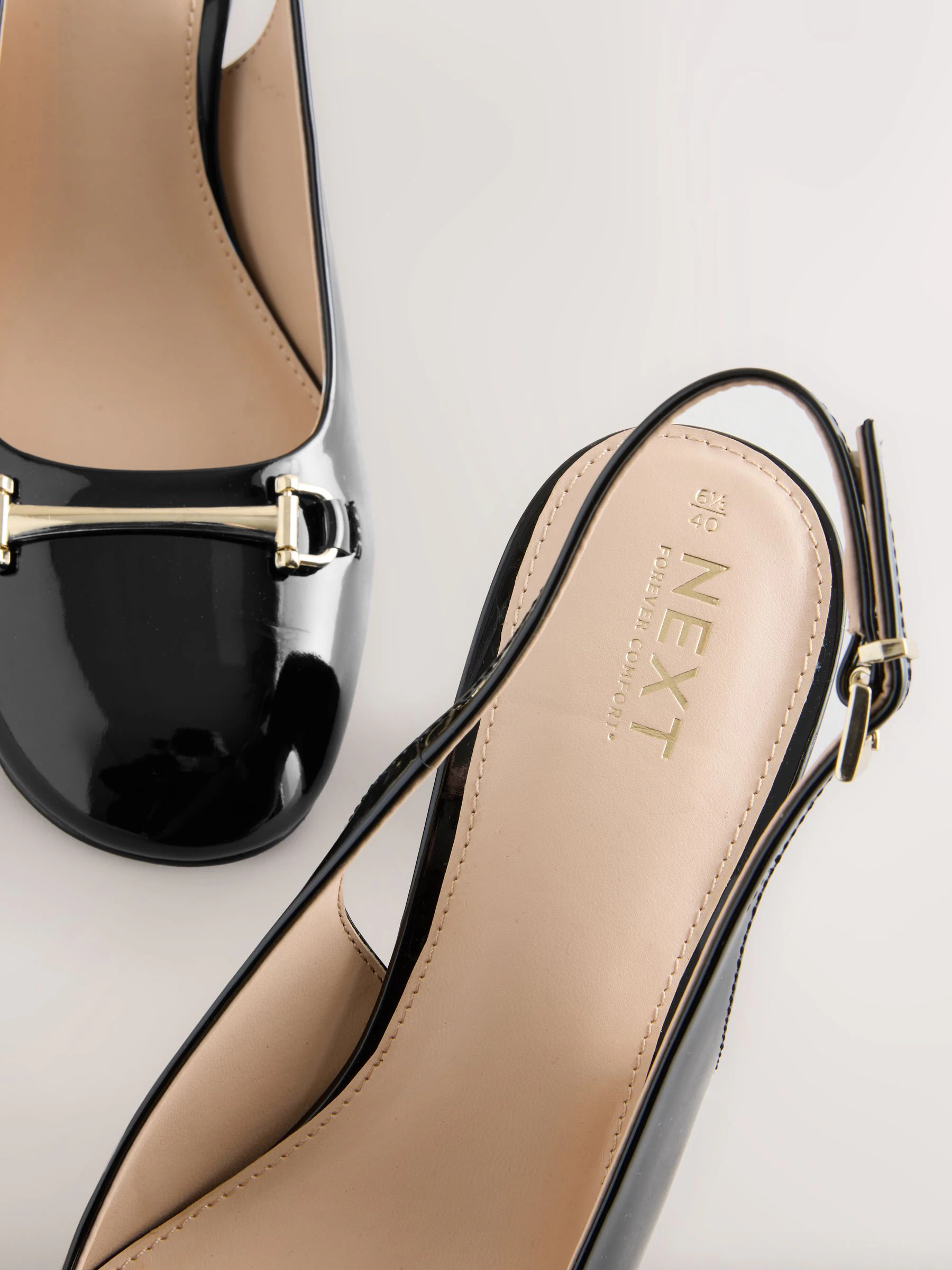Zwart - Hardware Slingback Block Heels