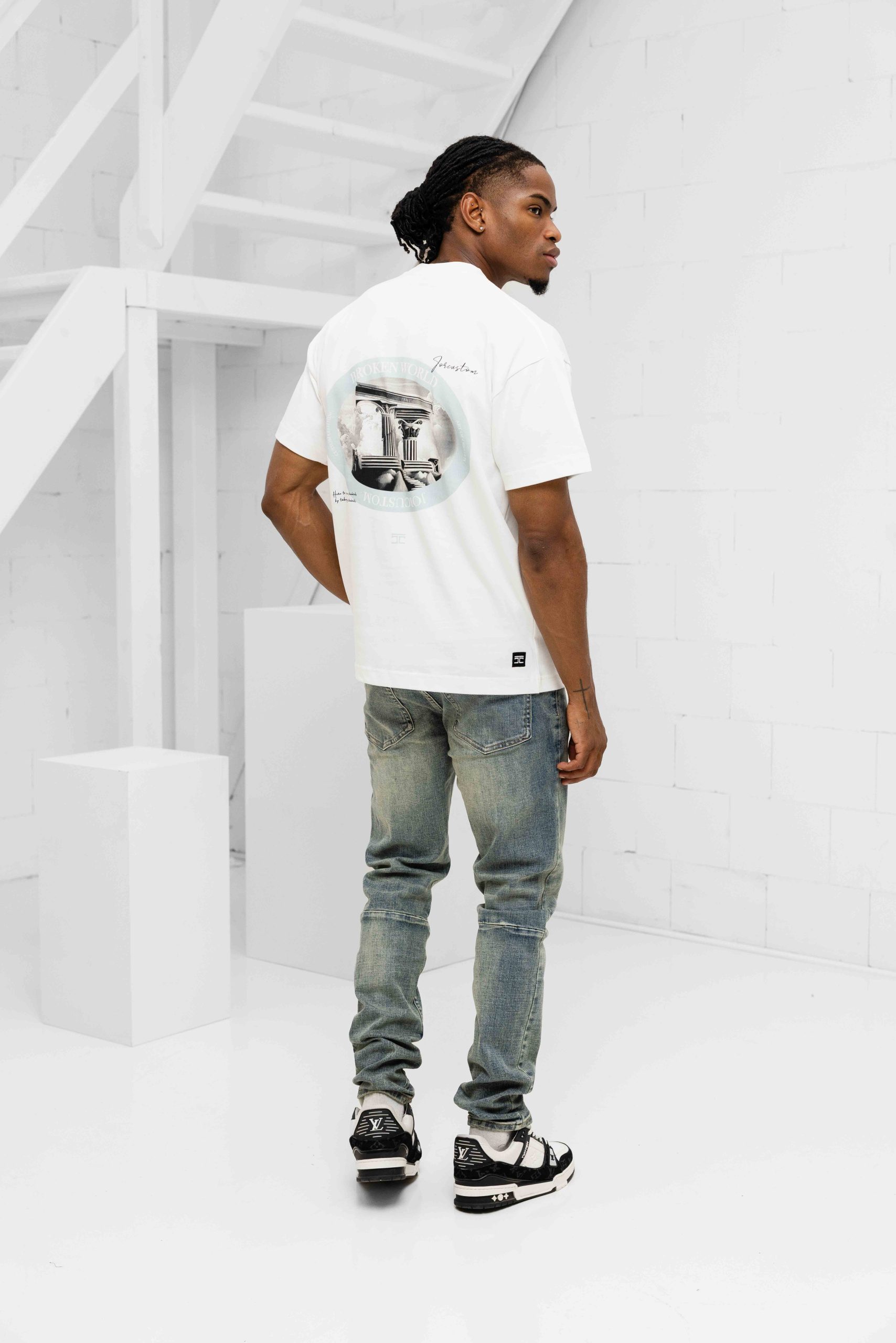 Jorcustom Broken World Loose Fit T-Shirt Heren Wit