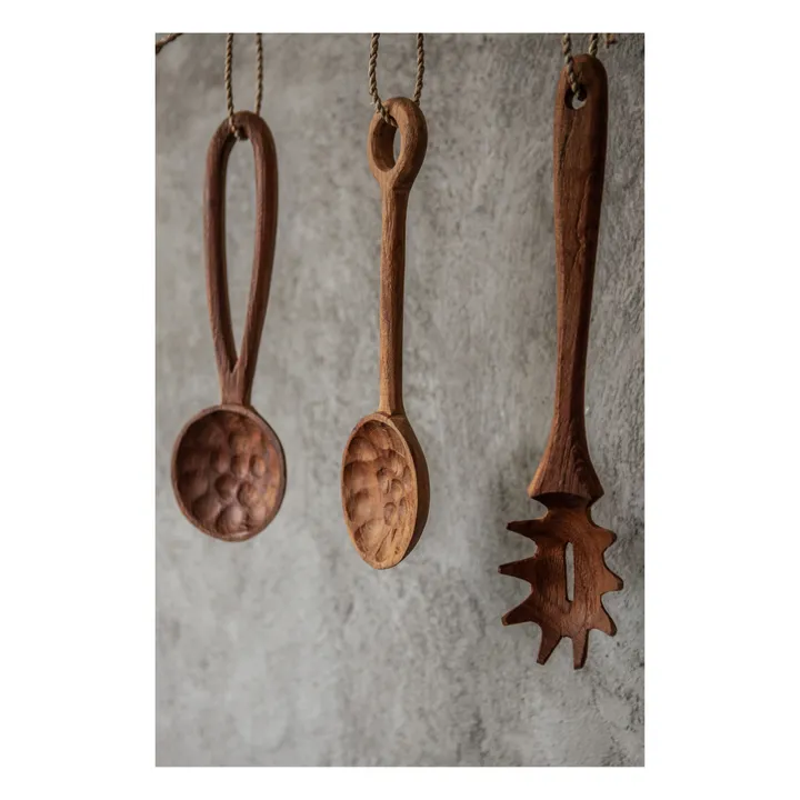 Pure Wood Design Couverts à salade rustiques - Set de 2 | Teck