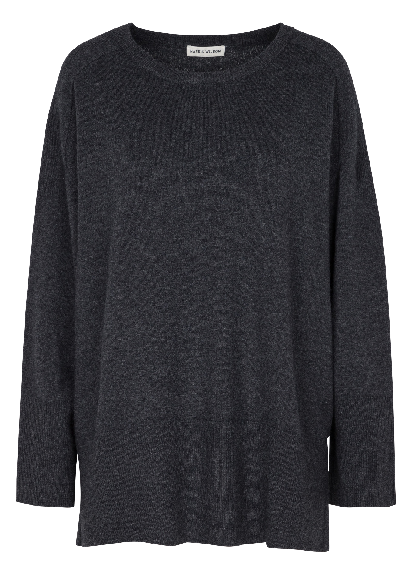 EMILIAN - Pull ample col rond en laine | Gris