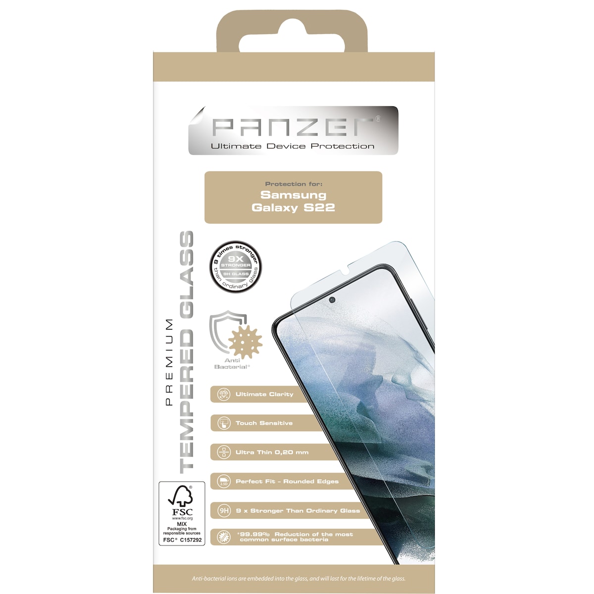 Panzer herdet skjermbeskytter til Samsung Galaxy S22