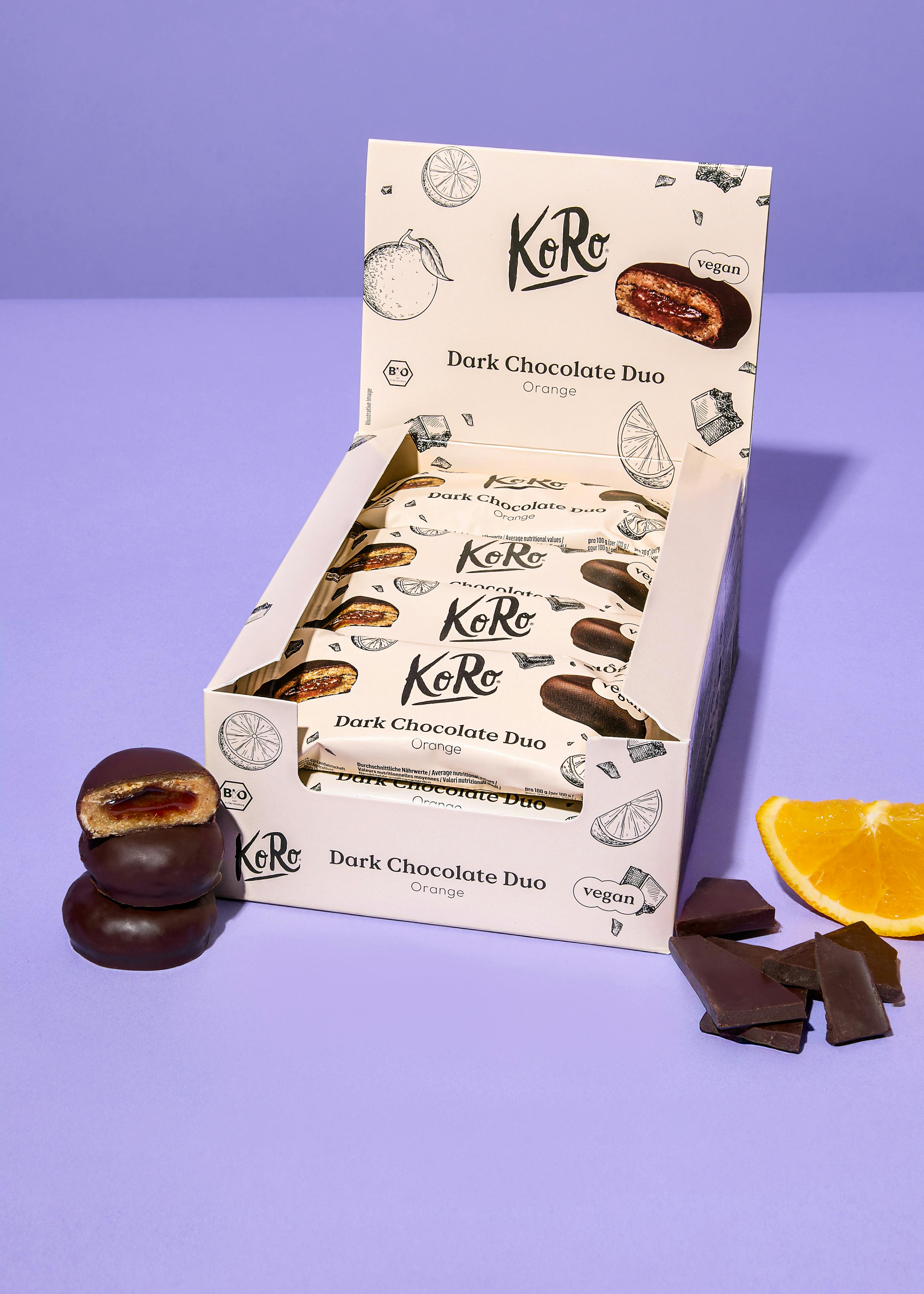 Bio Dark Chocolate Duo Orange 12 x 2 x 20 g