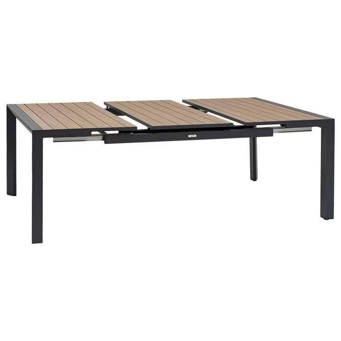 Table de jardin carré EVASION Effet bois Honey / Graphite