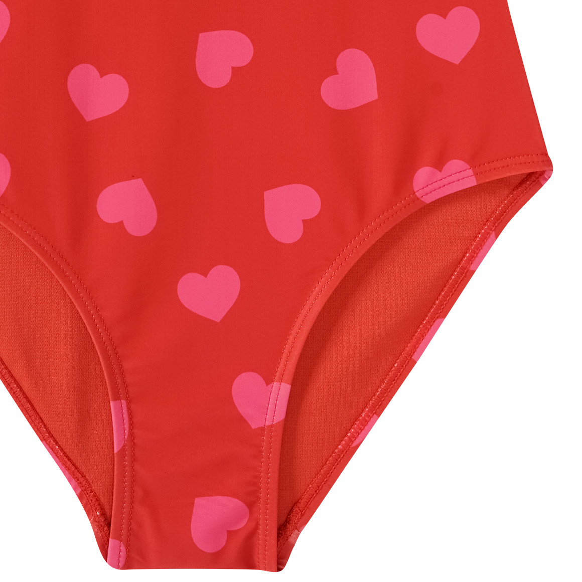 Famy Mädchen Badeanzug mit Herz-Allover rot