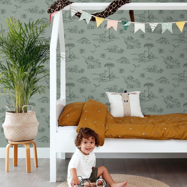 Estahome Dinosaurussen Behang II - 0,53 x 10,05 m - Beige