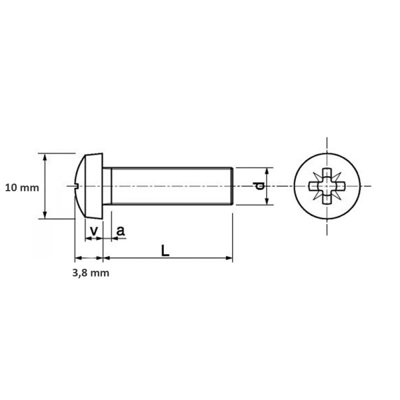 VISSERIE MARINE TÊTE PLATE - M5