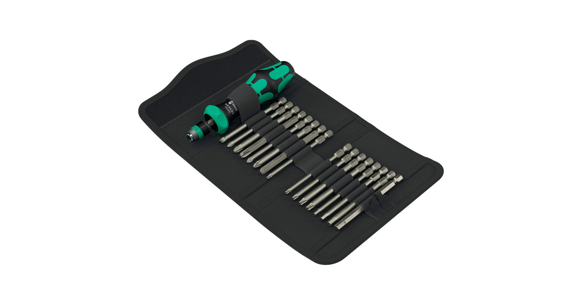 WeraKraftform Kompakt 60 RA -R 1, 17‑delig bitset  (Zwart/groen)