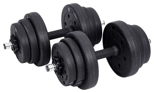 Kit haltères musculation poids ajustable avec barre d’extension supplémentaire 10 kg 20 kg pour hommes et femmes musculation prise de masse à la maison 1 paire 12_0002030