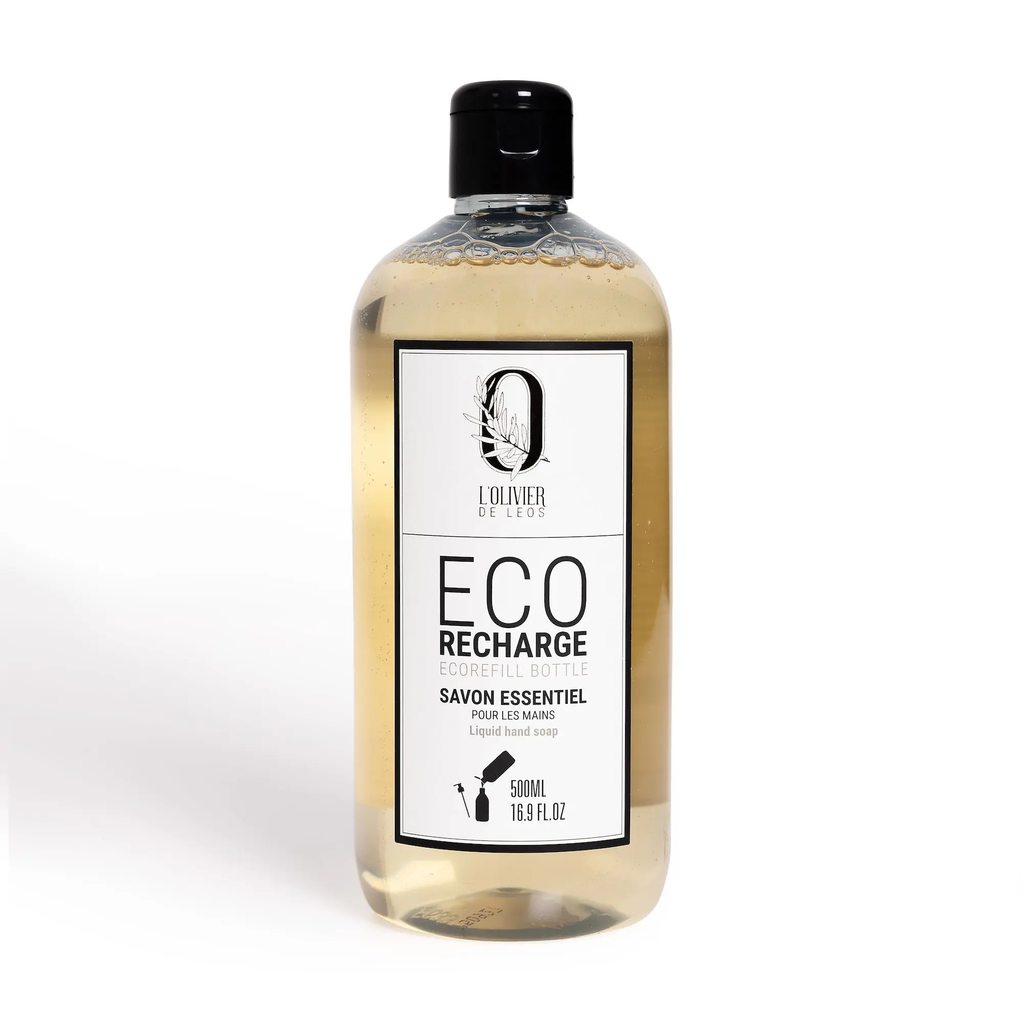 L'Olivier De Leos - Ecorecharge Savon Essentiel pour les Mains Flacon 500ml - Savon