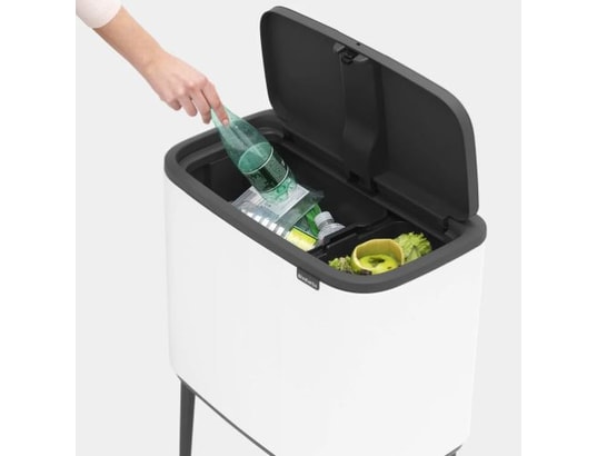 BRABANTIA - Poubelle Touch Bo Touch Bin blanc 11+23L 315347 spécial recyclage