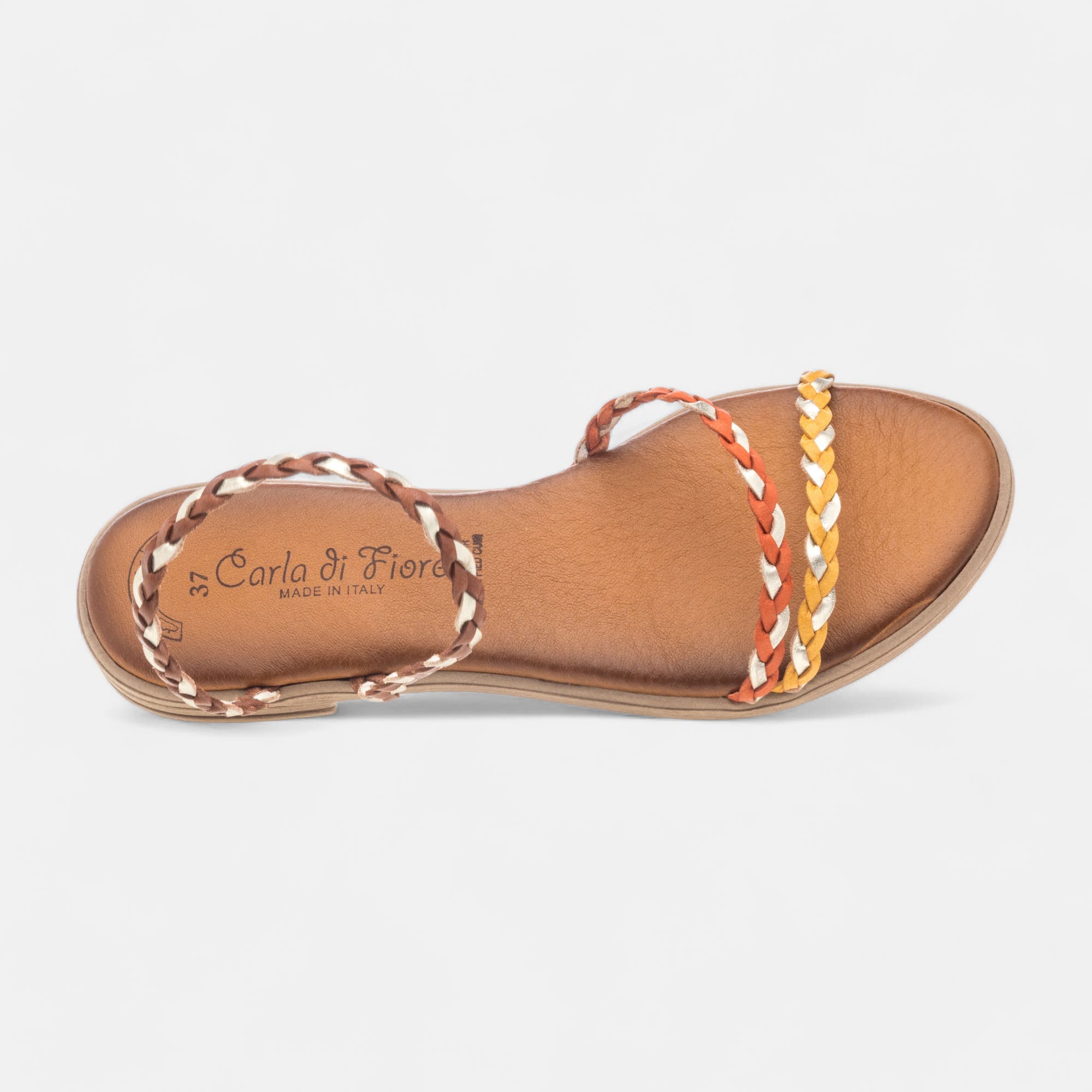 Nu-pieds Femme en cuir multicolore