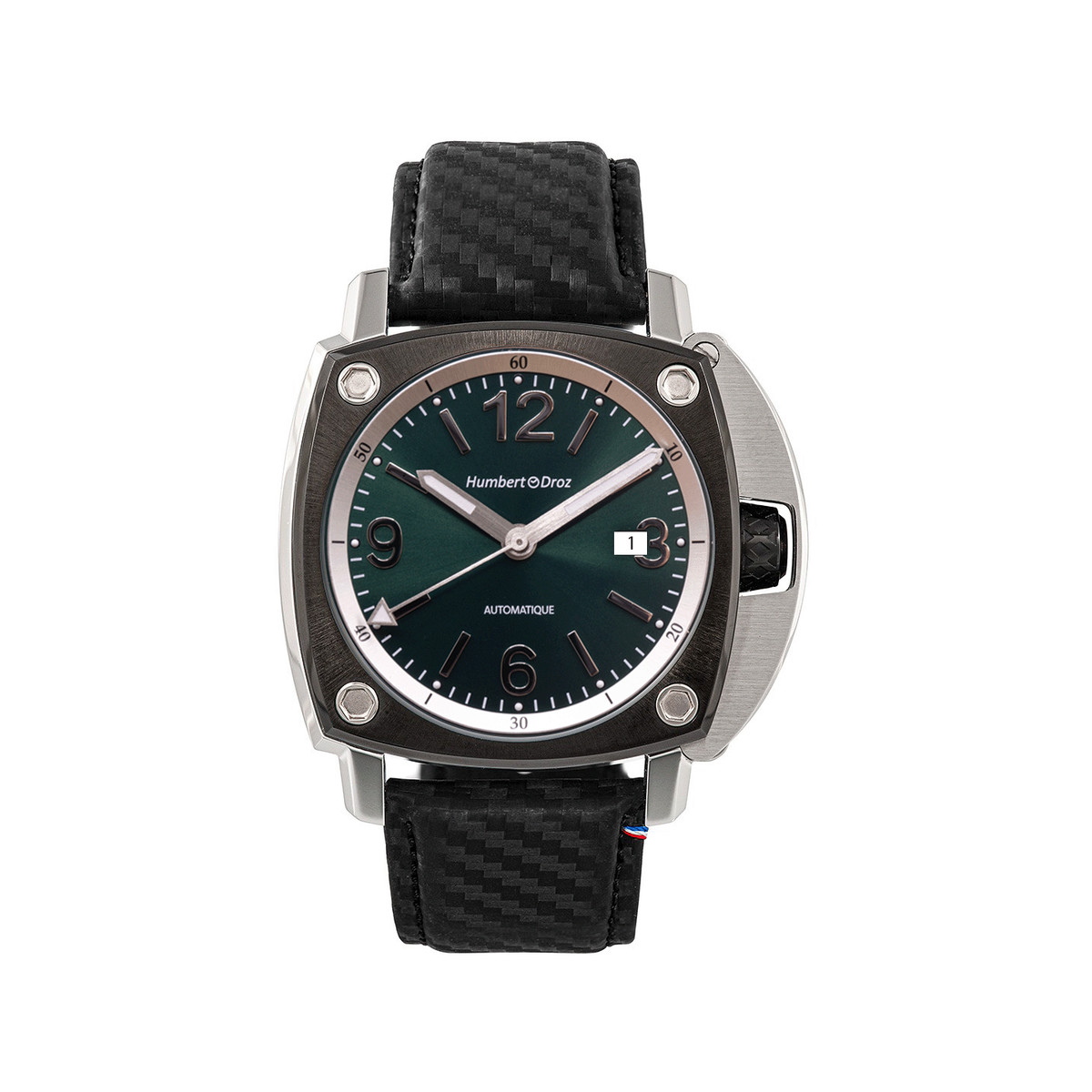 Montre HUMBERT-DROZ hd11 homme automatique, bracelet cuir noir