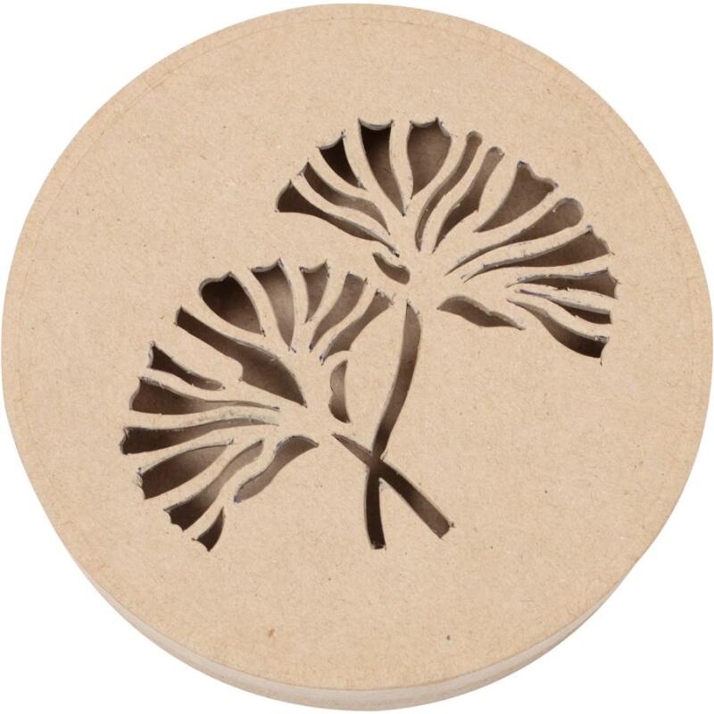 Boîte végétale ronde 15x15x3cm - Kraft