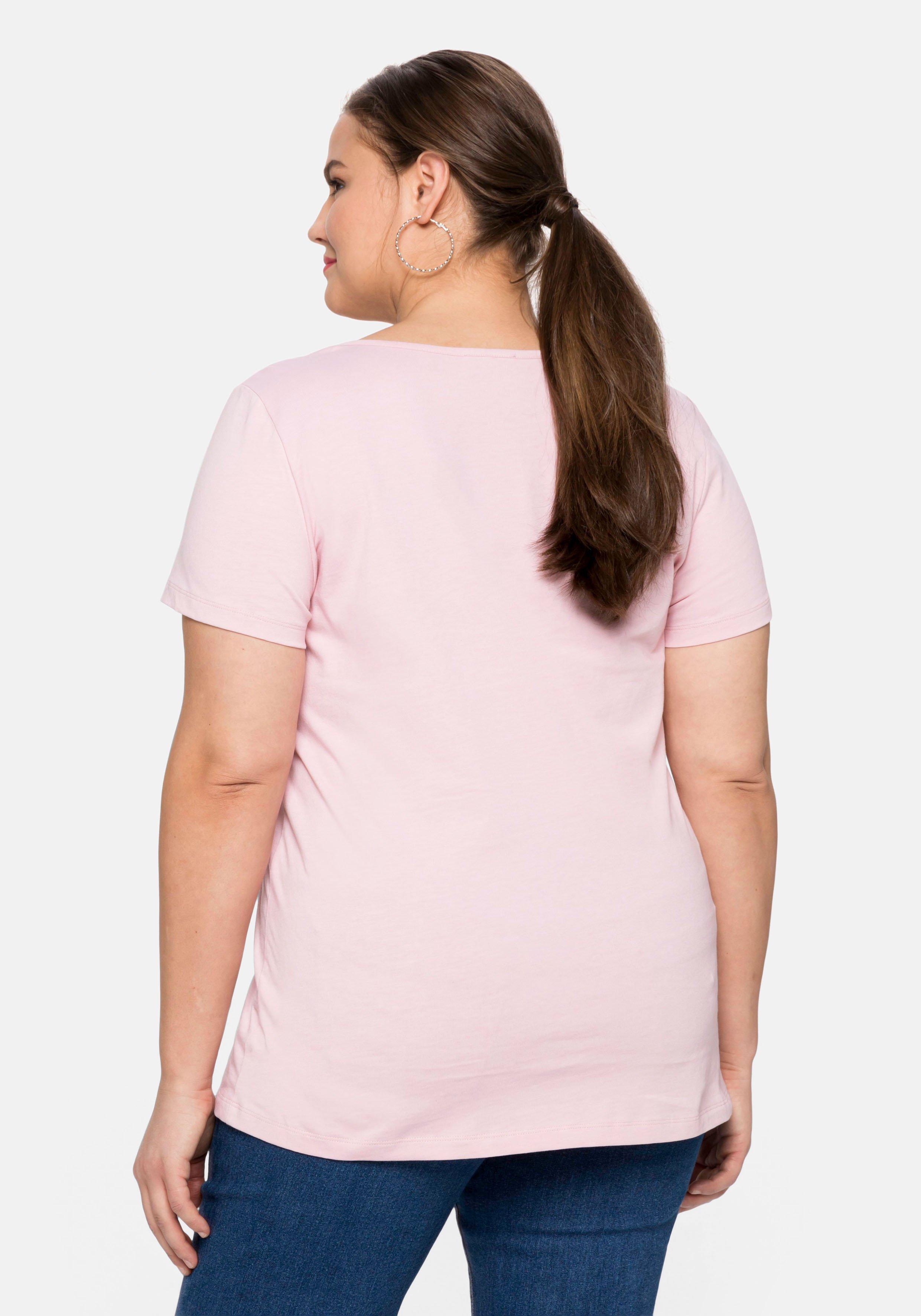 Trachtenshirt mit Hirsch-Druck und Kurzarm