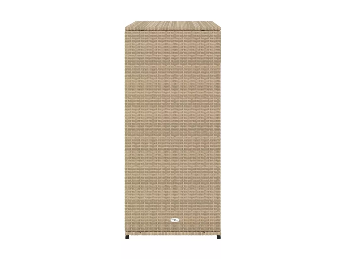 Armoire de rangement jardin beige 105x55x113 cm résine tressée