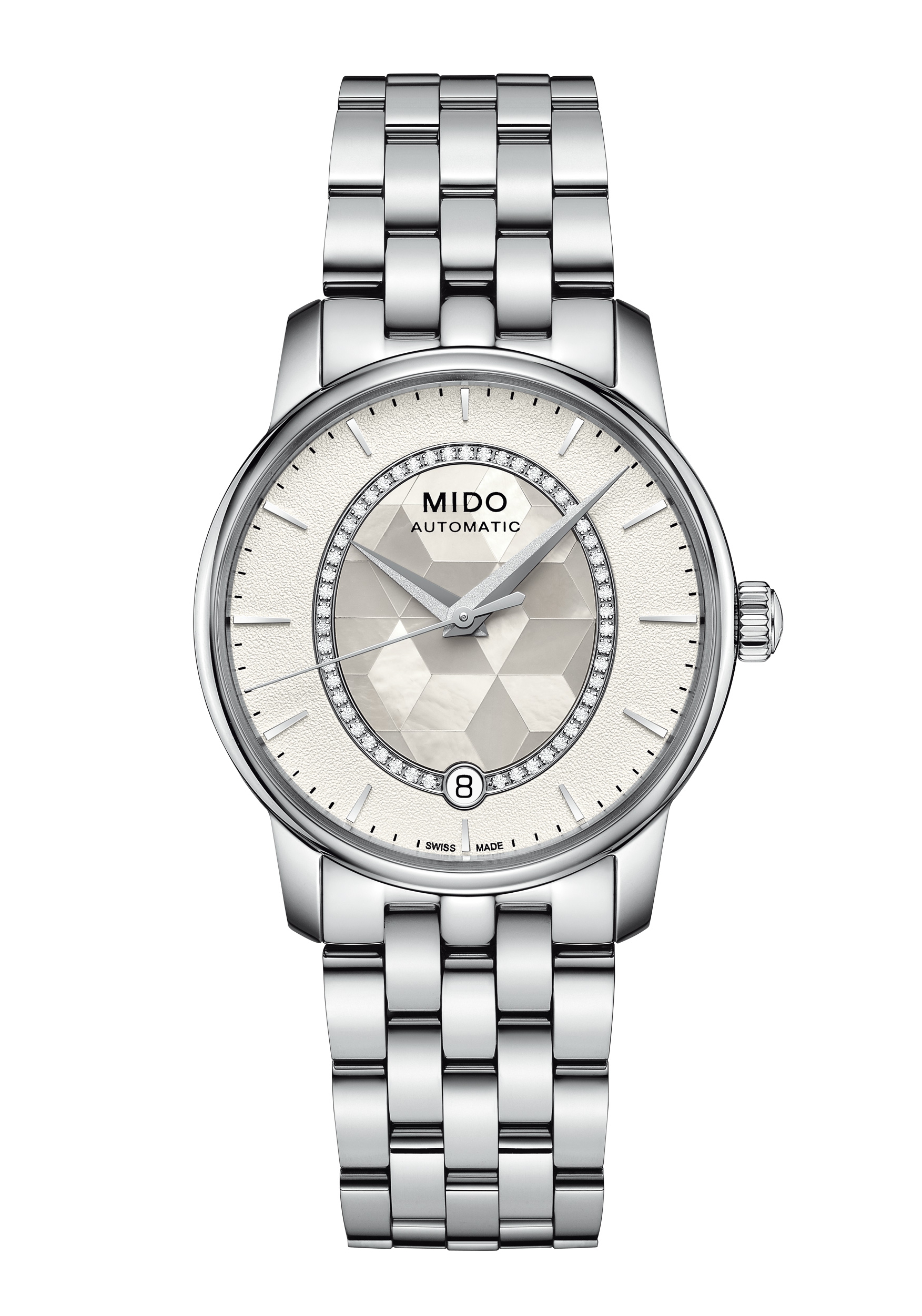 Mido Baroncelli Damen-Automatikuhr Silber