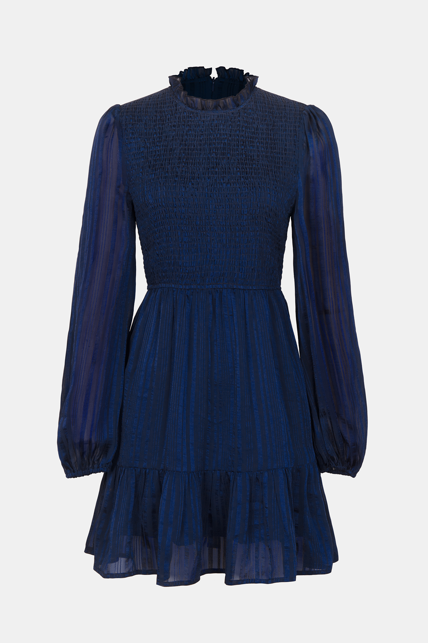 Robe avec manches bouffantes à smocks