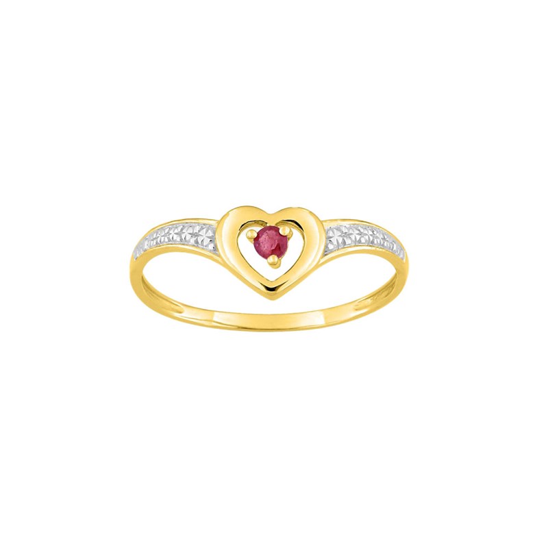 Bague femme - rubis - Or 9 Carats