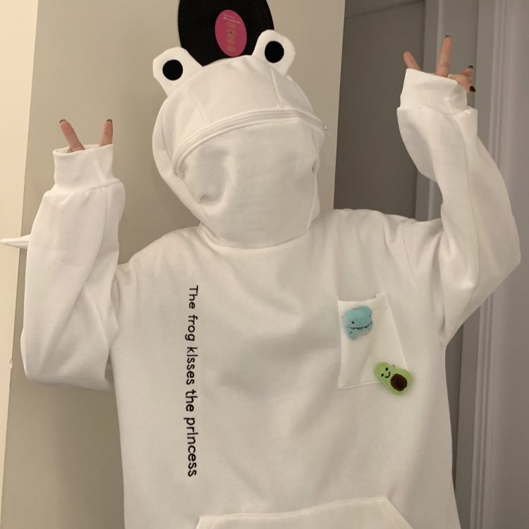 Enpheriado - Koppel Matching Lettering Frog Hoodie