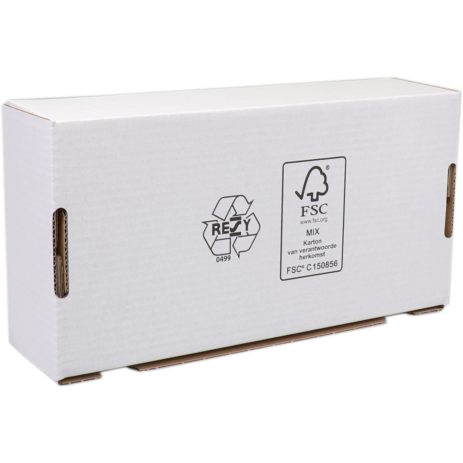 SendProof® Postpakketdoos, golfkarton, 190x280x70mm, gestanst, wit