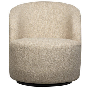 WOOOD fauteuil Sam beige gemêleerd polyester stof draaibaar
