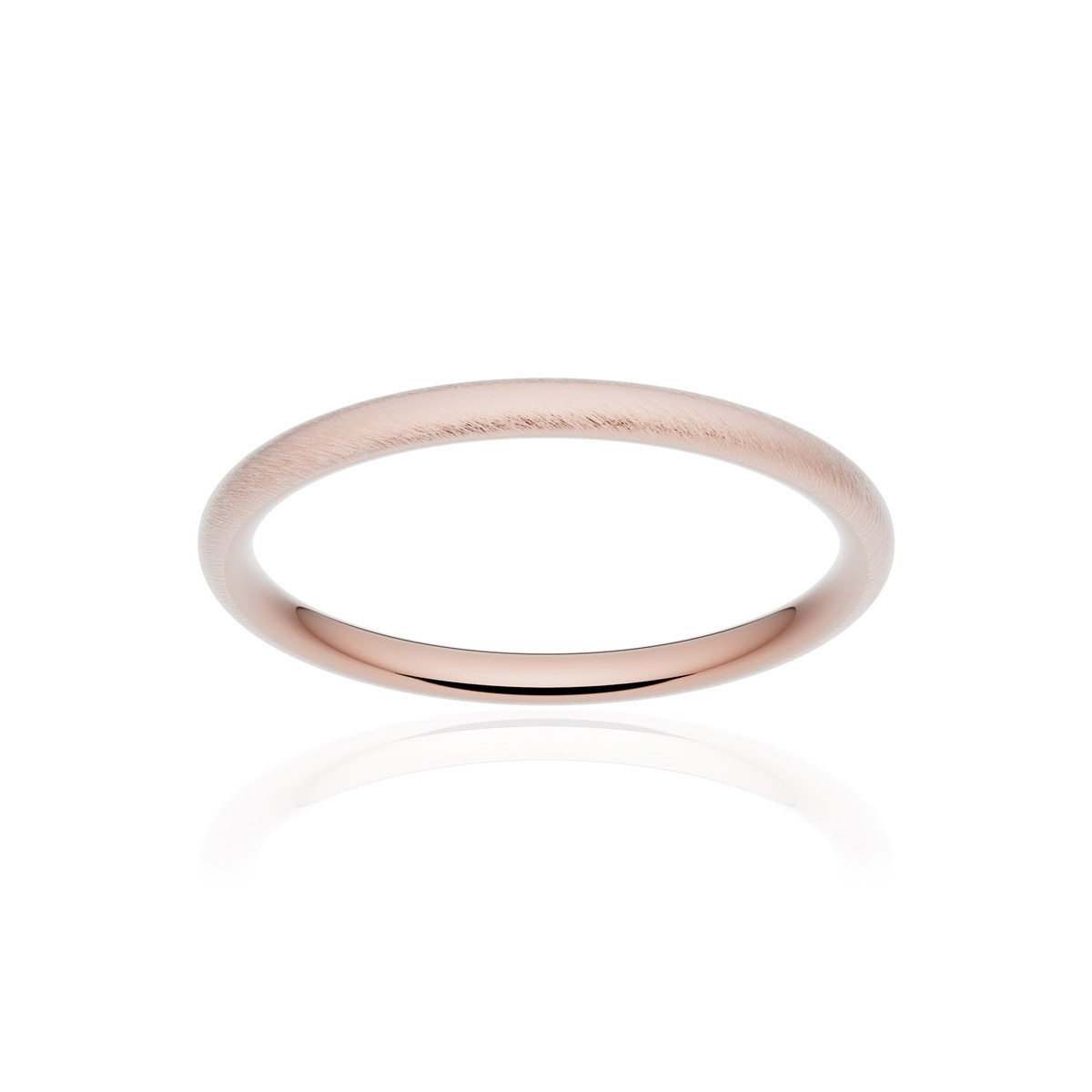 Alliance or 375 rose givré ruban confort 2mm