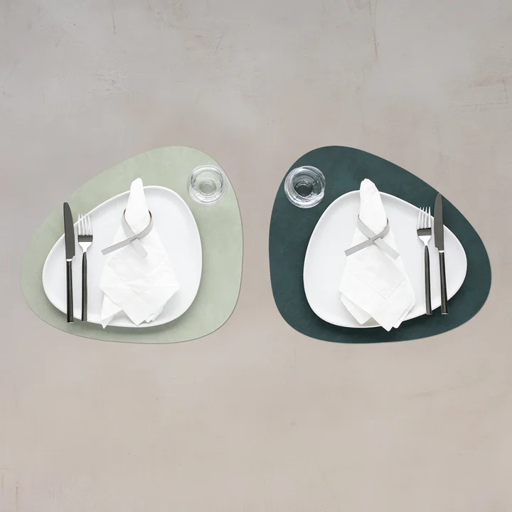 Lind DNA - Tischset Curve L Double, Nupo dust / khaki