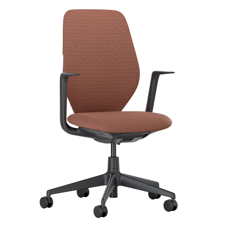 Vitra ACX Soft fixed bureaustoel zwart onderstel Terracotta