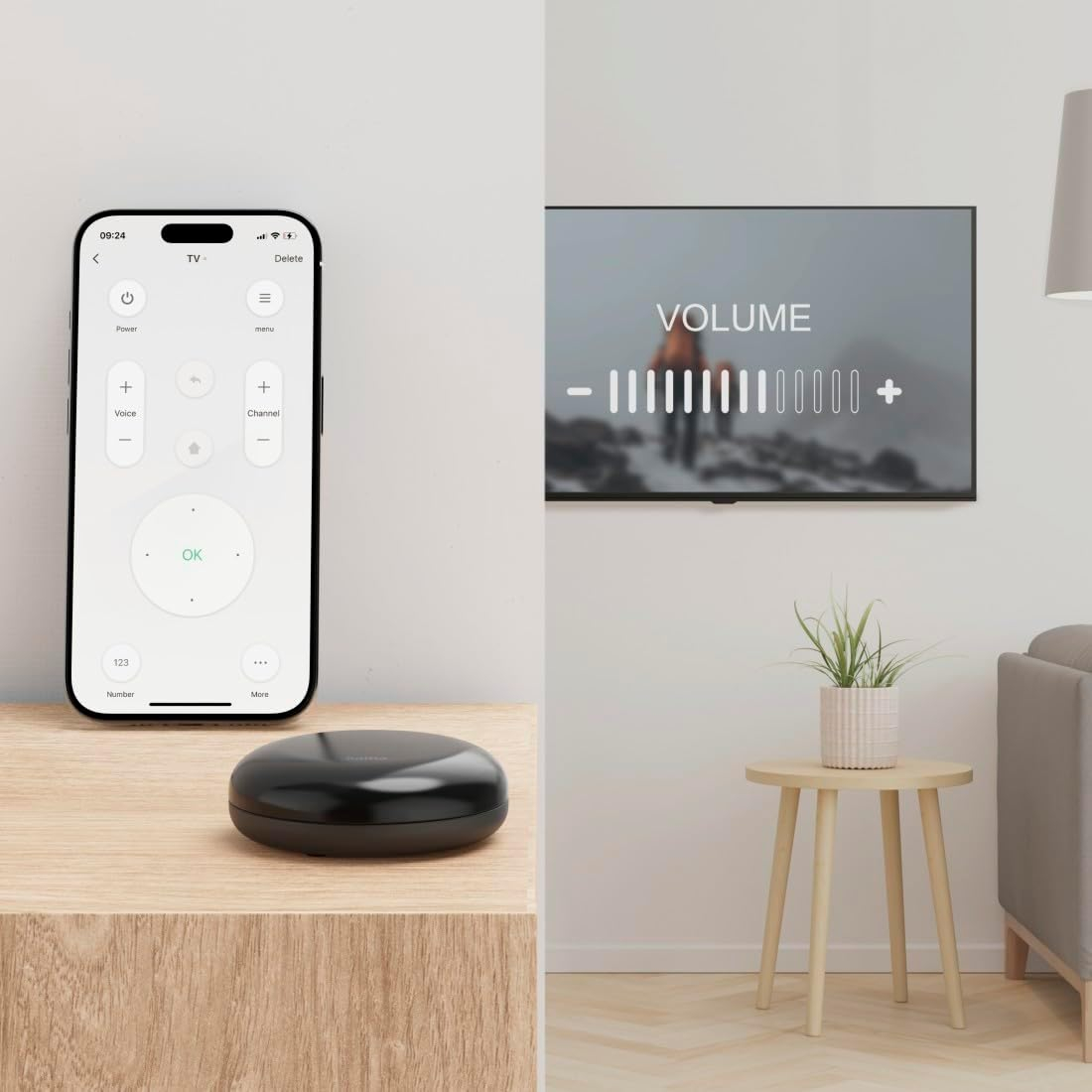 Smartphone WiFi Fernbedienung Infrarot Fernauslöser mit App- und Sprachsteuerung via Alexa und Google Home (00176639) - Schwarz