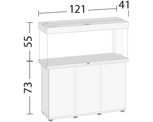 JUWEL Rio 240 SBX aquariumcombinatie met ledverlichting, verwarming, filter en witte kast