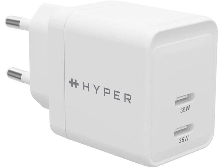 HYPER USB-Wandladegerät HyperJuice USB-C GaN 35 W Weiss USB-C GaN Reise-Ladegerät
