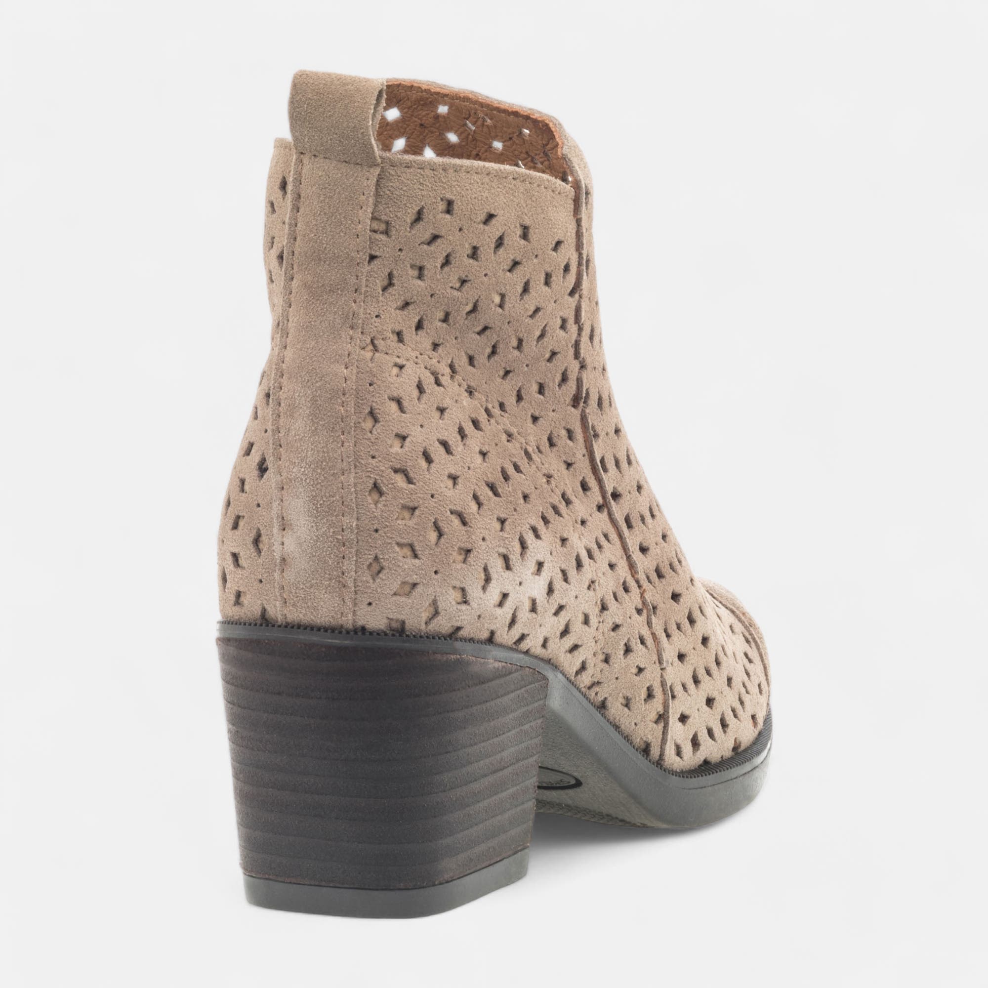 Bottines à talon Femme en cuir beige