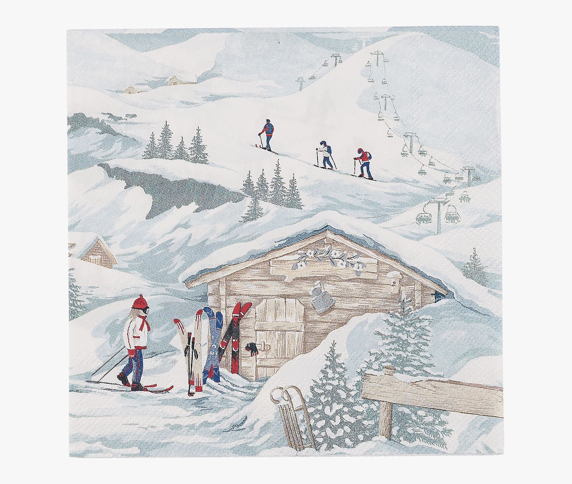 Papirservietter multi hvit - 33x33 cm