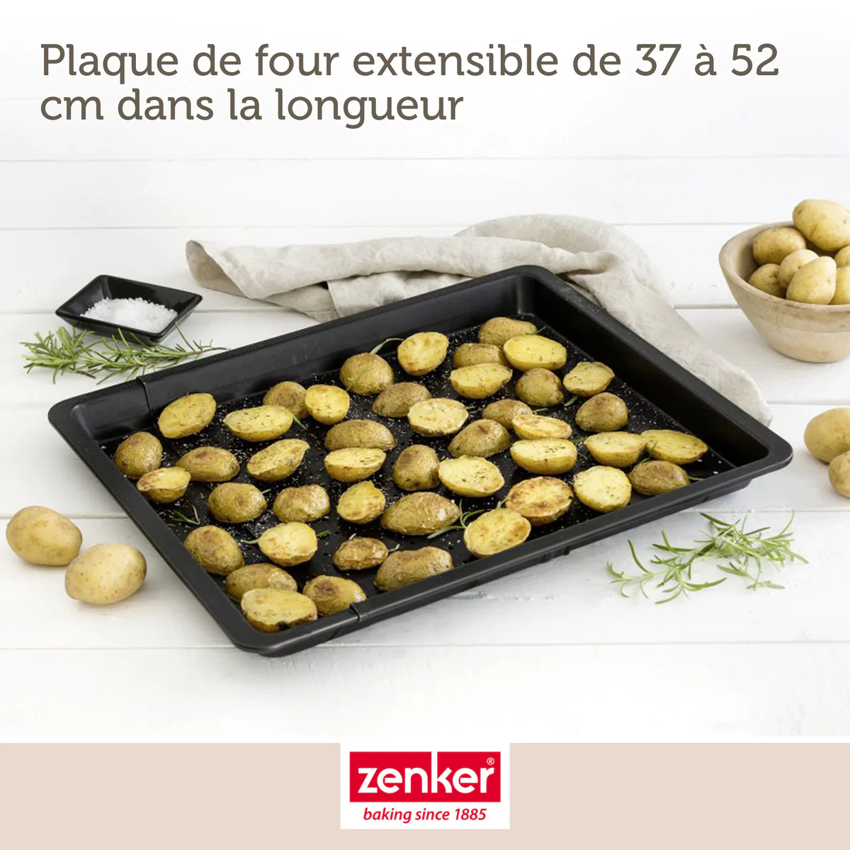 Lot de 2 plaques à pizza rectangulaires perforées extensibles 37 à 52
