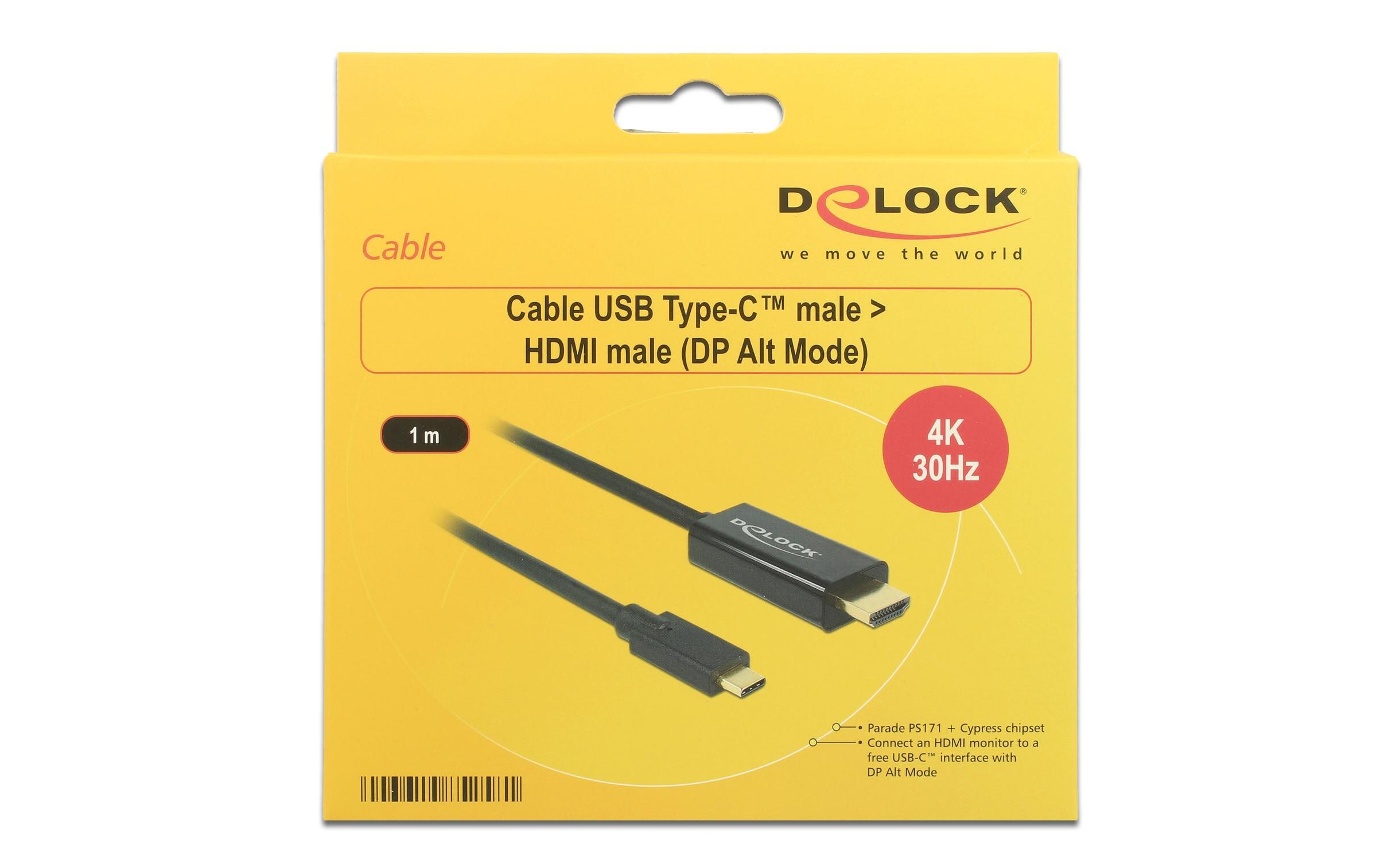 Kabel 4K USB Type-C - HDMI, 1 mUSB-C zu HDMI Kabel