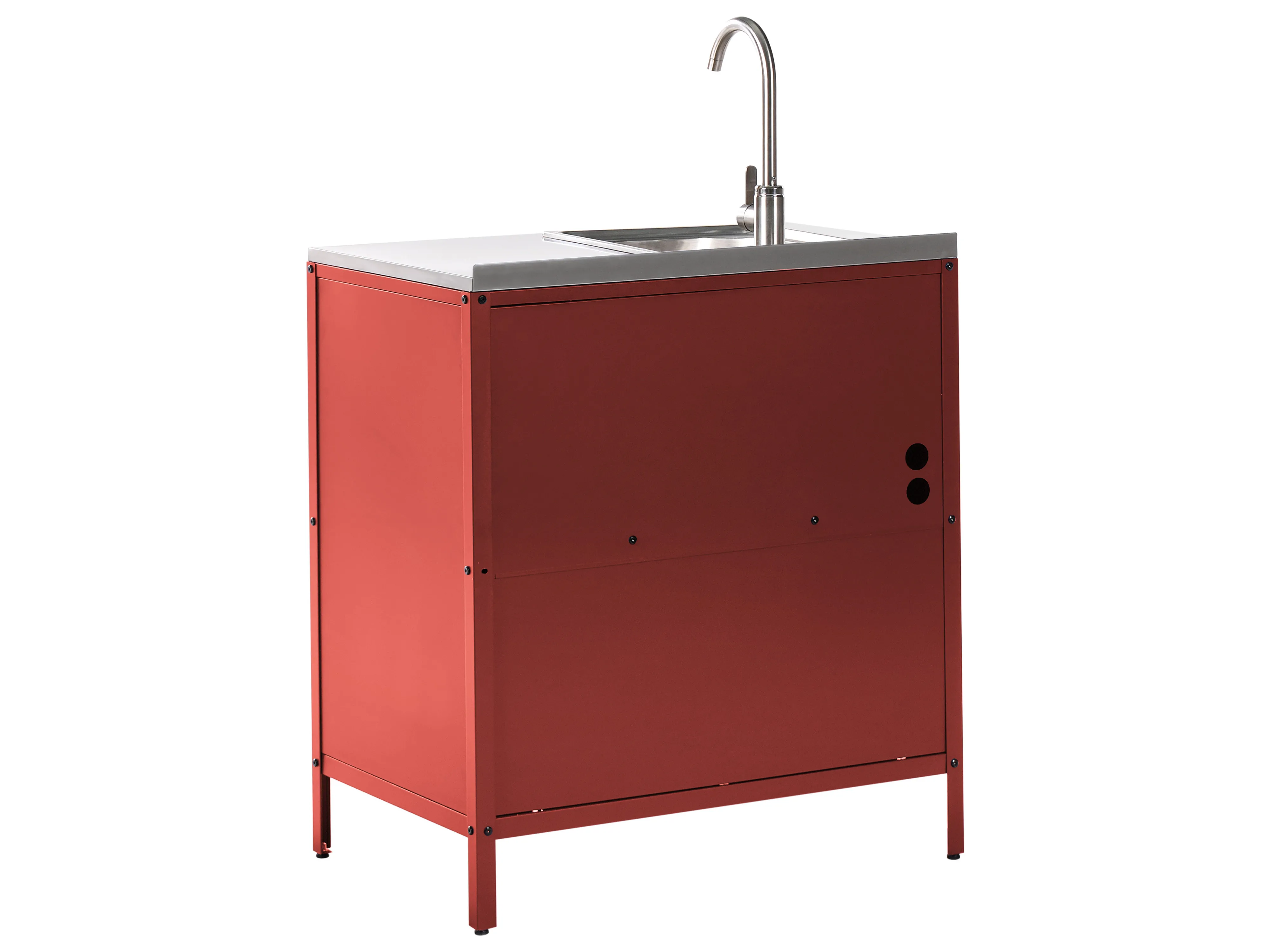 Tuin keukenset 3-delig met spoelbak VILAMA Metaal Rood
