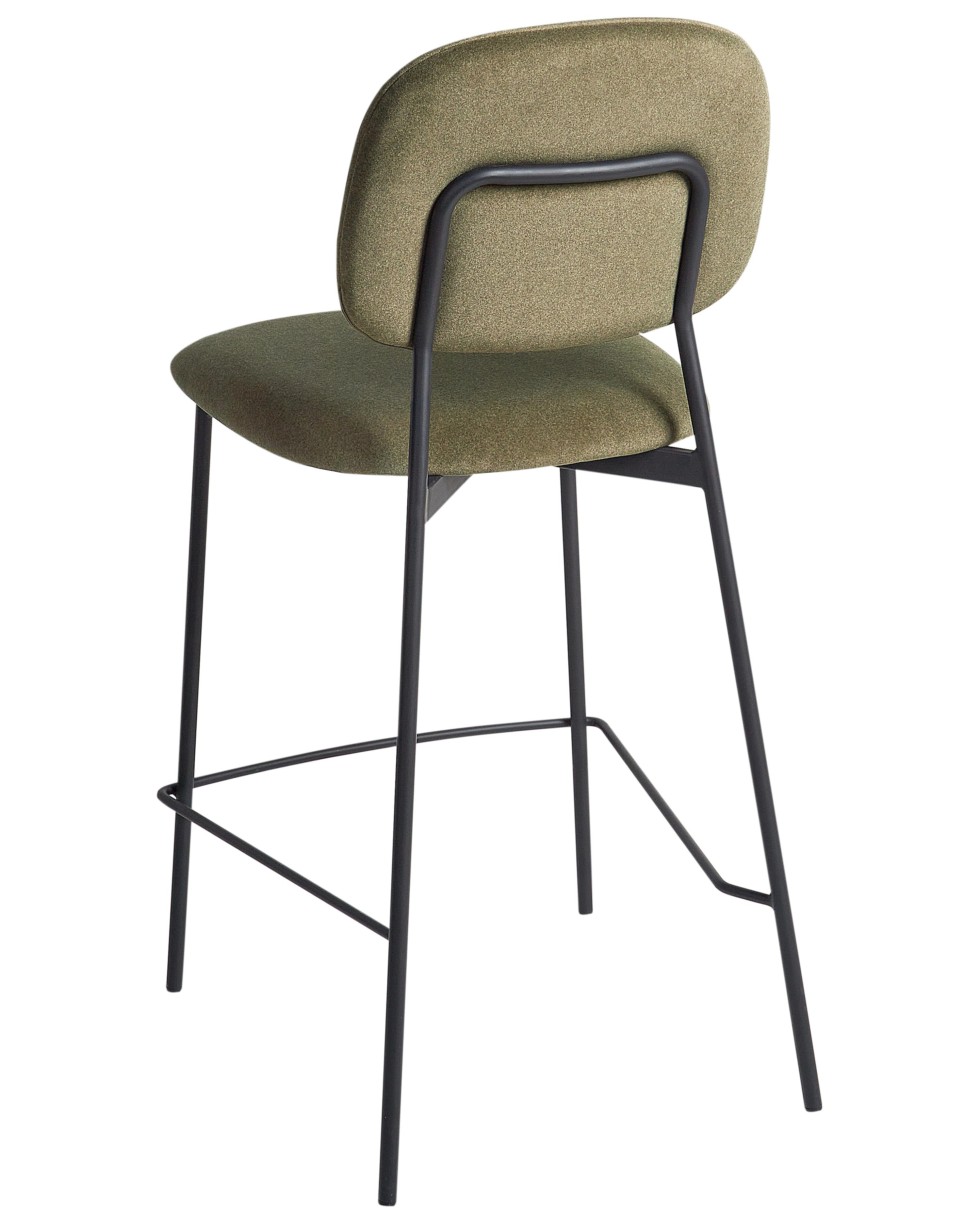 Set van 2 barstoelen DUETTE Fluweel Olijfgroen