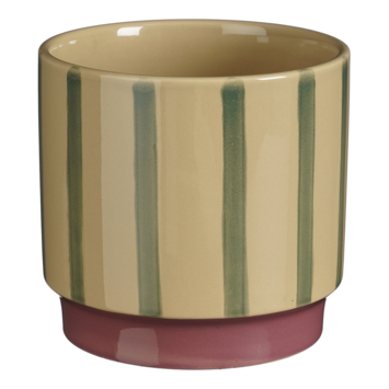 Pot rond beige - h15xd16cm