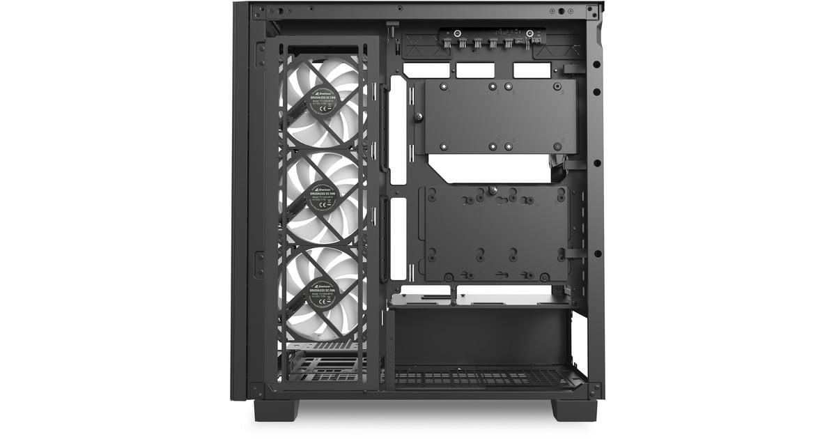 SharkoonELITE SHARK CA500 midi tower behuizing  (Zwart | 2x USB-A | 1x USB-C | RGB | Tempered Glass)