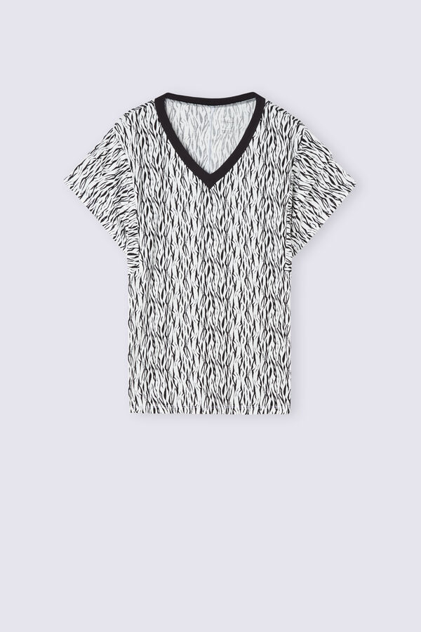 Camiseta de manga curta Go Animalier em viscose