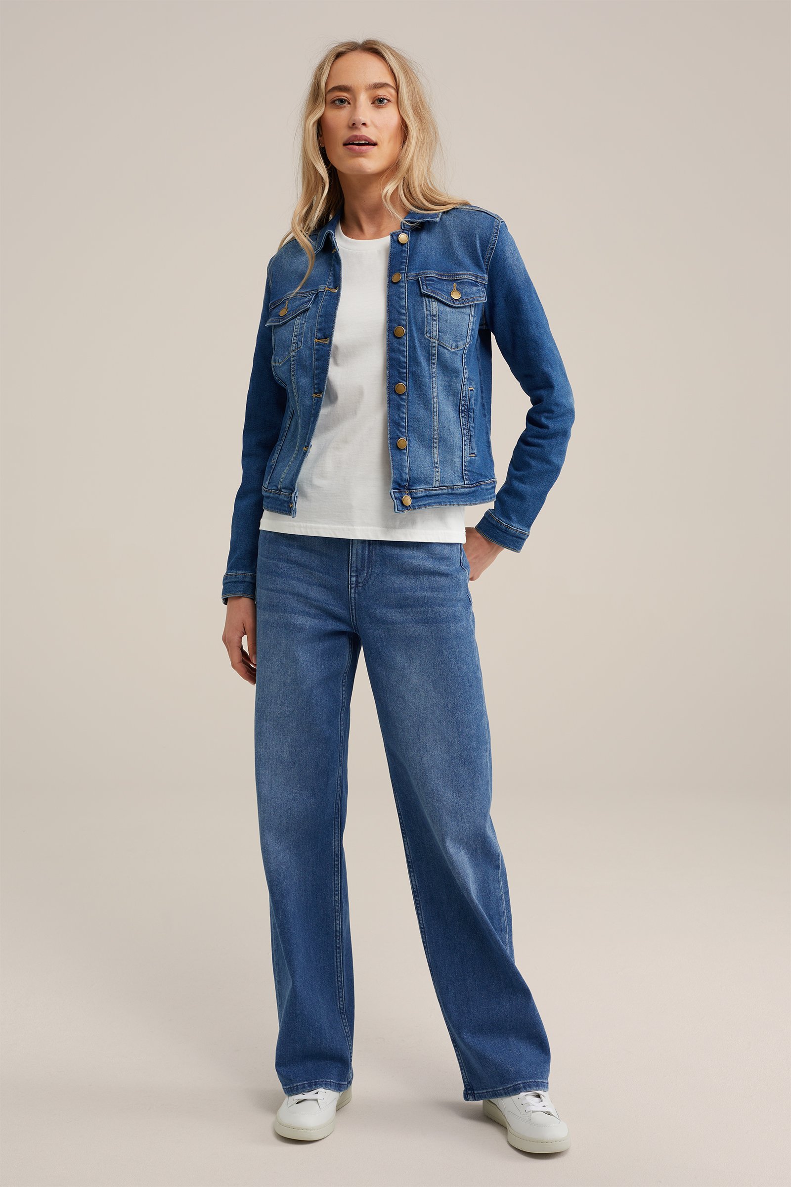 denim jack met comfortstretch Blue Ridge Donkerblauw