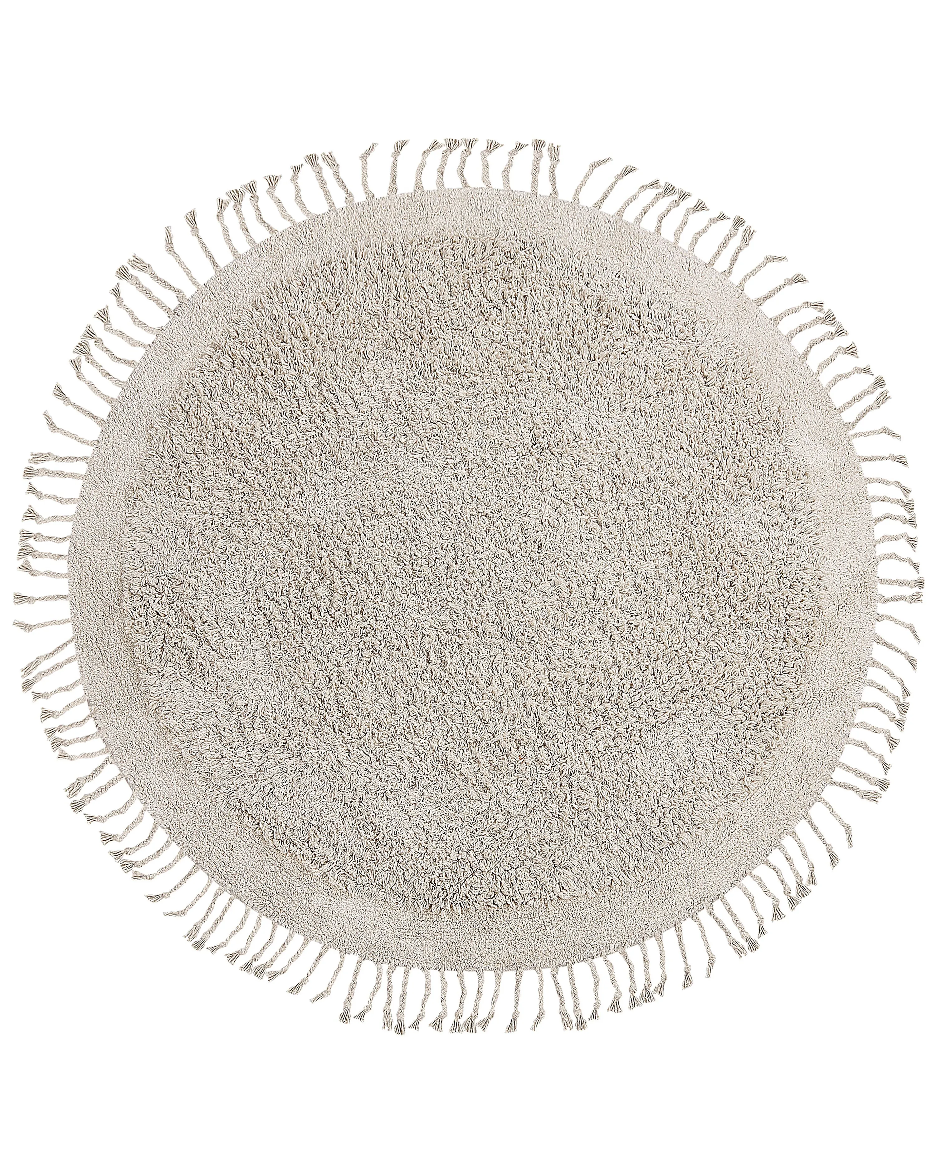 Vloerkleed BITLIS Lichtbeige ø 140 cm Katoen