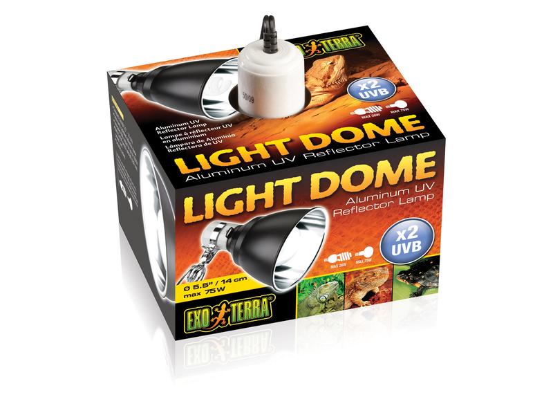Exo Terra Reflektorlampe UV Light Dome, Ø 14 cm Keramikfassung mit hochglanzverspiegelte Aluminiumreflektor